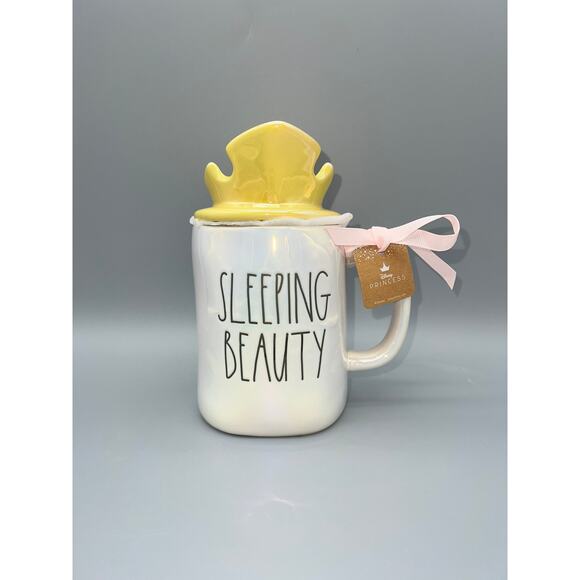 Rae Dunn Disney Princess Aurora Sleeping Beauty Ceramic Crown Topper Mug - Picture 2 of 3